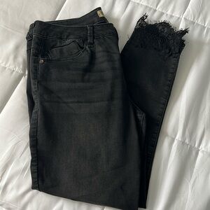 Faded black democracy jeans